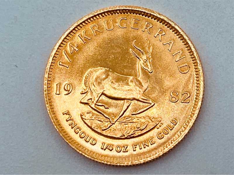 1982年クルーガーランド1/4オンス金貨　未使用品