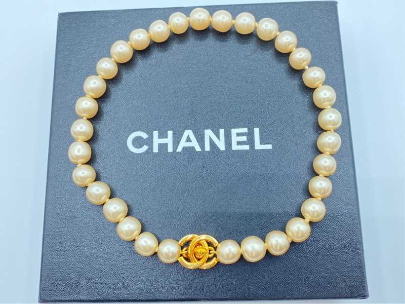 シャネル CHANEL ターンロック パール ネックレス 96P【58849