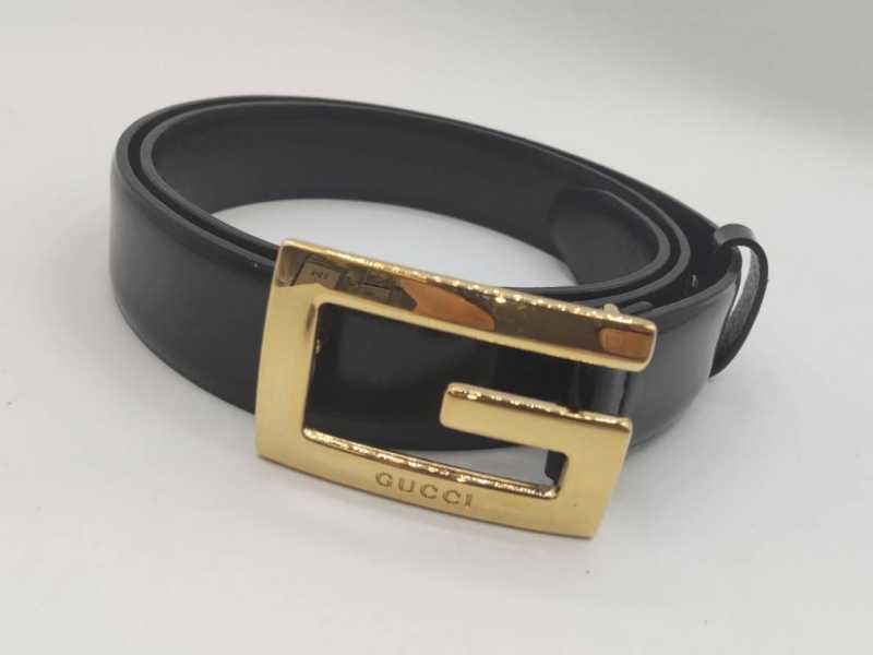グッチ　買取　Gベルト　ゴールドGP/レザー