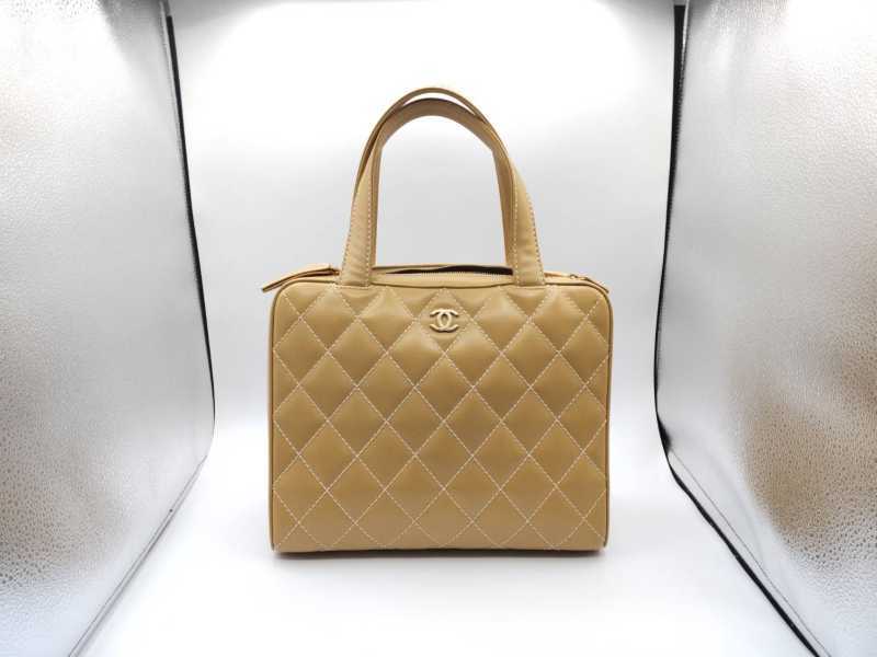 シャネル　買取　ワイルドステッチ　ハンドバッグ　ベージュ