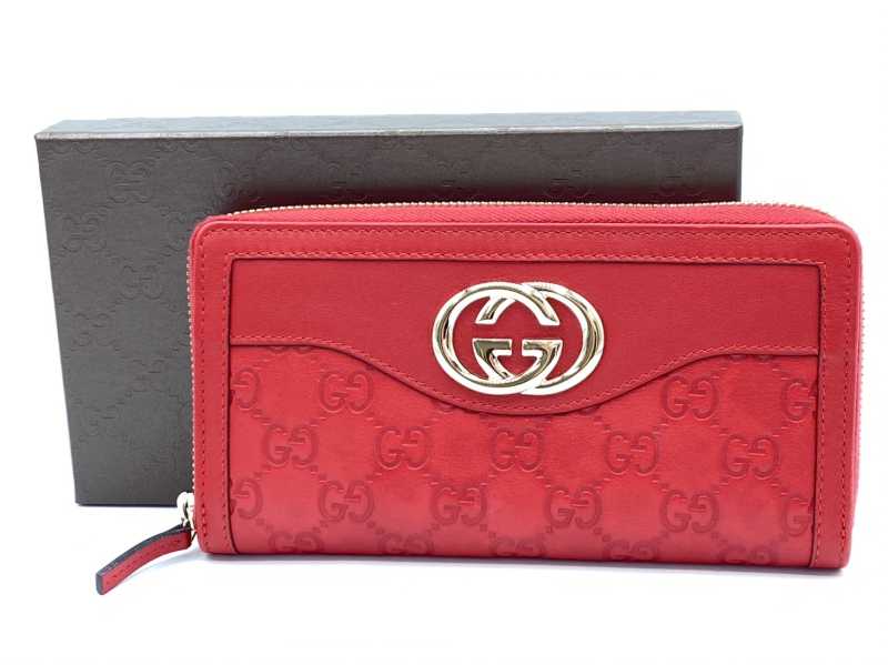 グッチ買取 グッチシマ ラウンドファスナー 長財布 308012