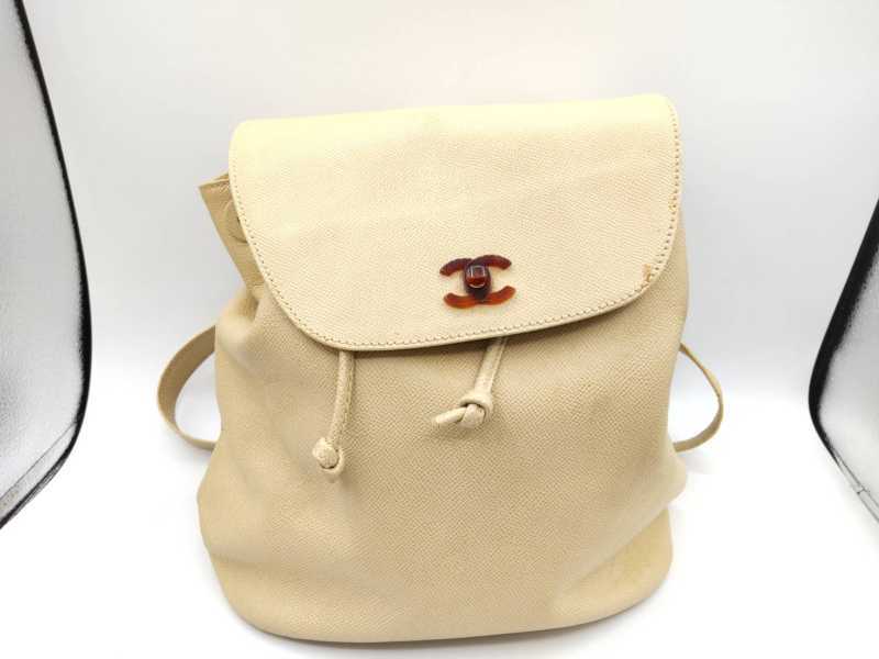 シャネル　買取　バックパック　レザー/ベージュ