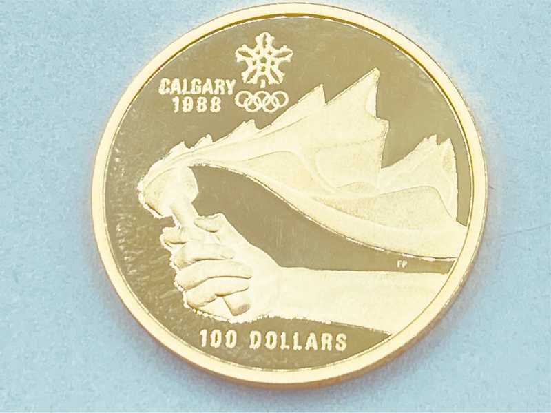 金買取 K14 カナダ カルガリー 1988年 冬季オリンピック記念 プルーフ金貨