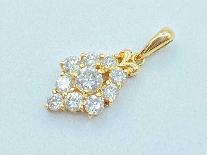 ダイヤモンド買取 K18イエローゴルド台 ダイヤモンド 0.27ct 0.725ct ペンダント