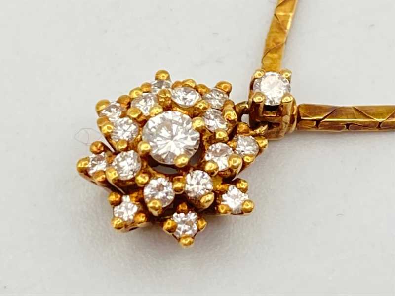 ダイヤモンド買取 K18イエローゴールド台 ダイヤモンド デザイン ネックレス