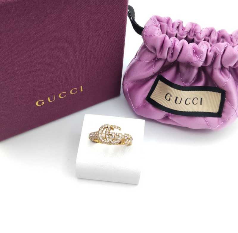 グッチ買取 ダブルG ラインストーン リング