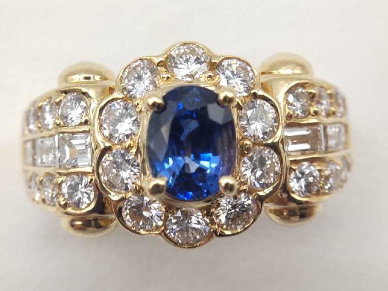 K18リング　買取　サファイア　1.2CT