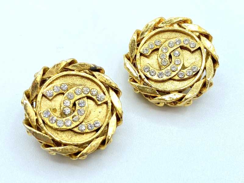 シャネル買取 ココマーク ラインストーン イヤリング 23 GP