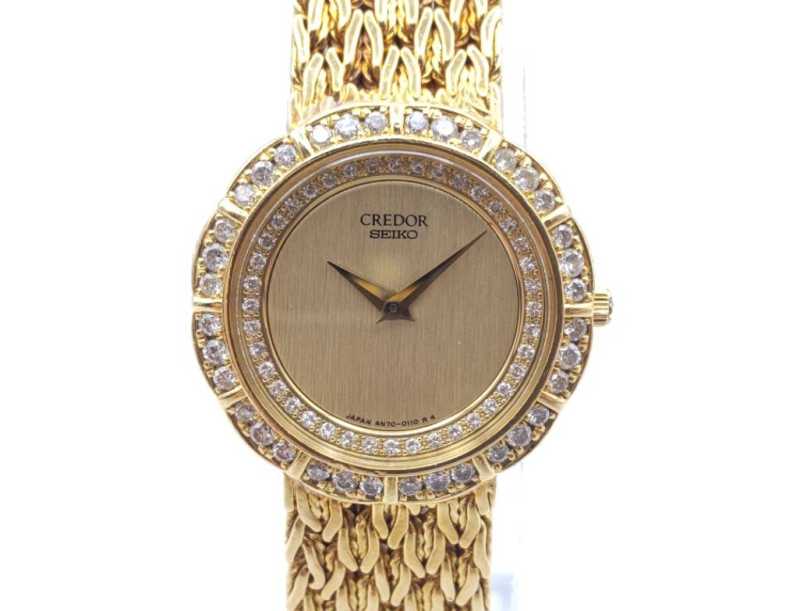 セイコー クレドール　買取　750YG ダイヤ巻き クォーツ時計