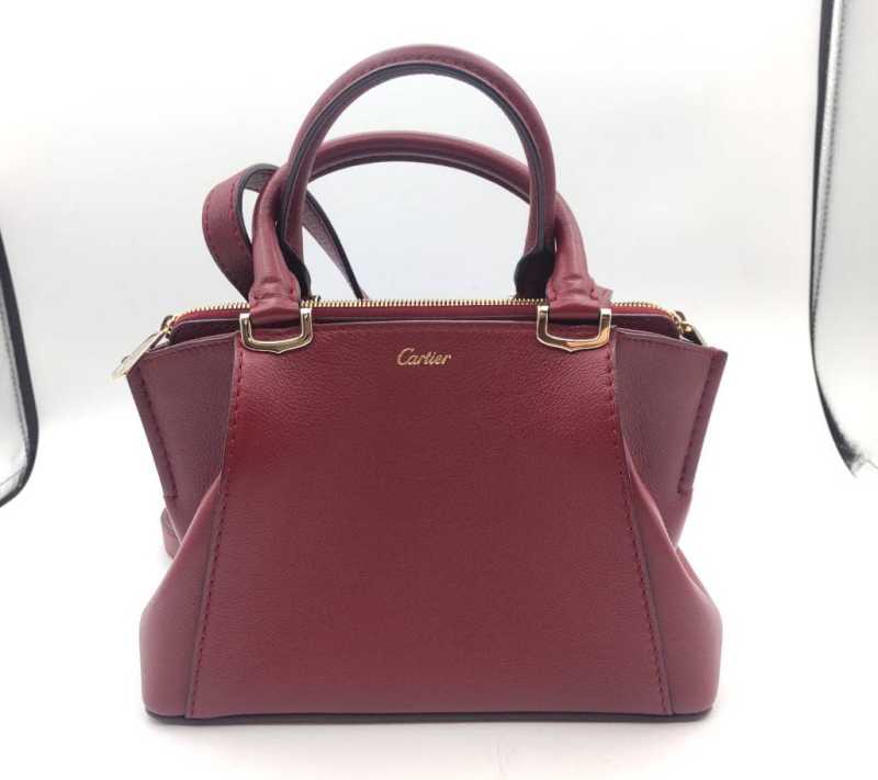 カルティエ　買取　Cドゥカルティエ　レザー/ボルドー