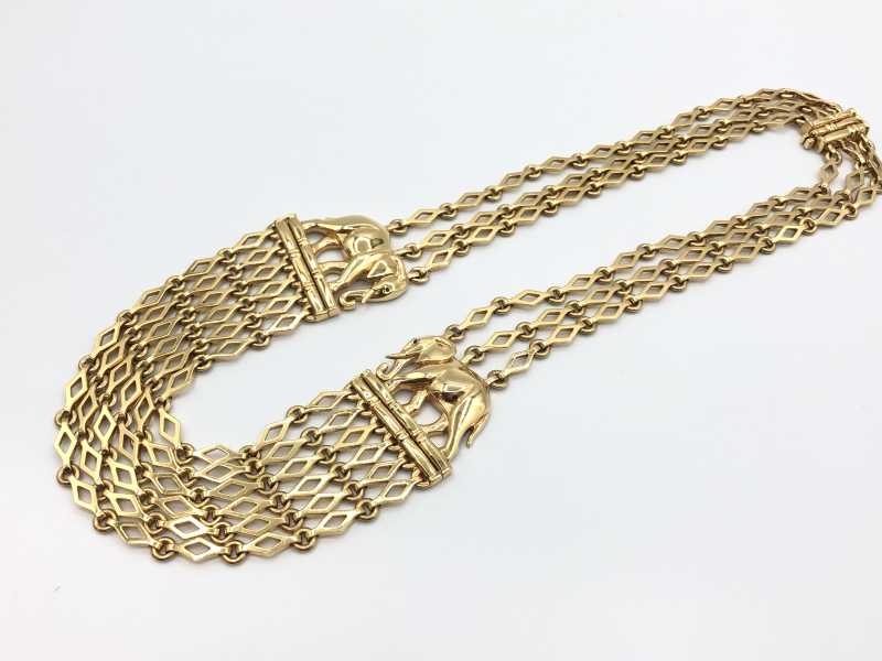 カルティエ買取 エレファントモチーフ ネックレス