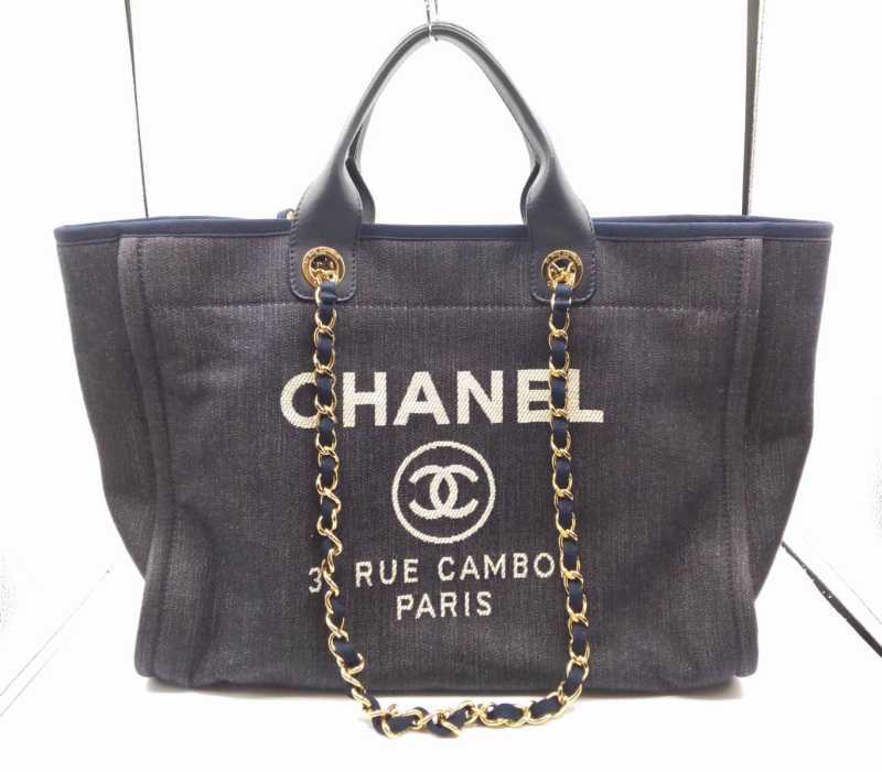 シャネル　買取　ドーヴィルMM　チェーンバッグ　デニム	