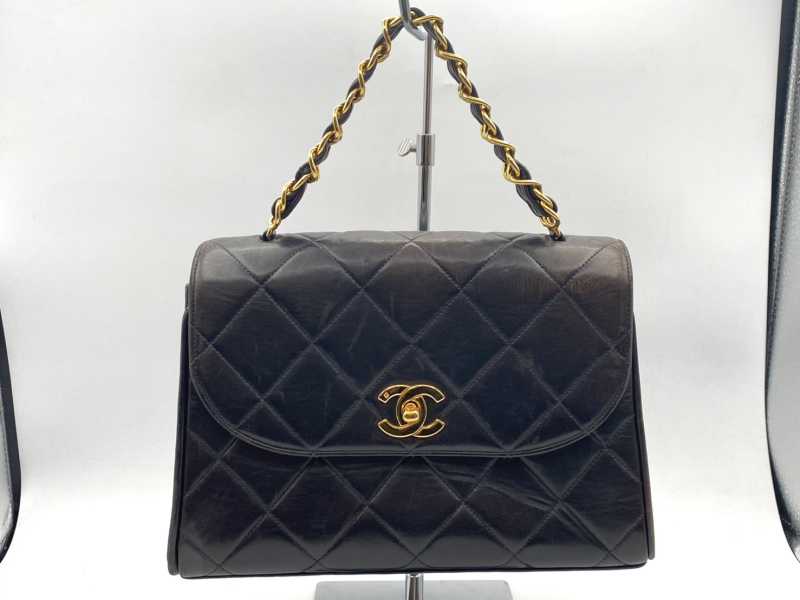 シャネル買取 マトラッセ チェーン ハンドルバッグ ラムスキン 黒 3番台