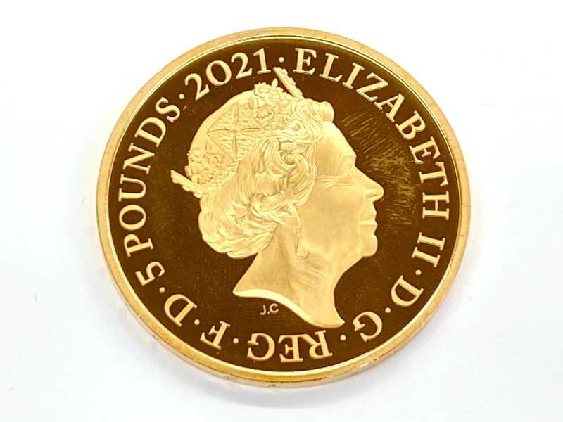 K22 イギリス 2021年 エリザベス2世 95歳記念 5ポンド金貨 39.9g