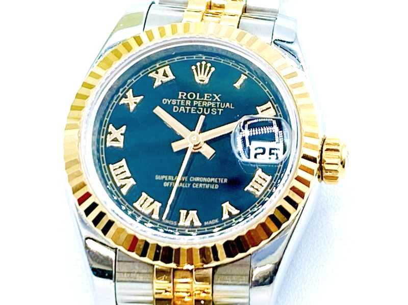 ロレックス買取 デイトジャスト レディ Ref.179171 D番 黒文字盤