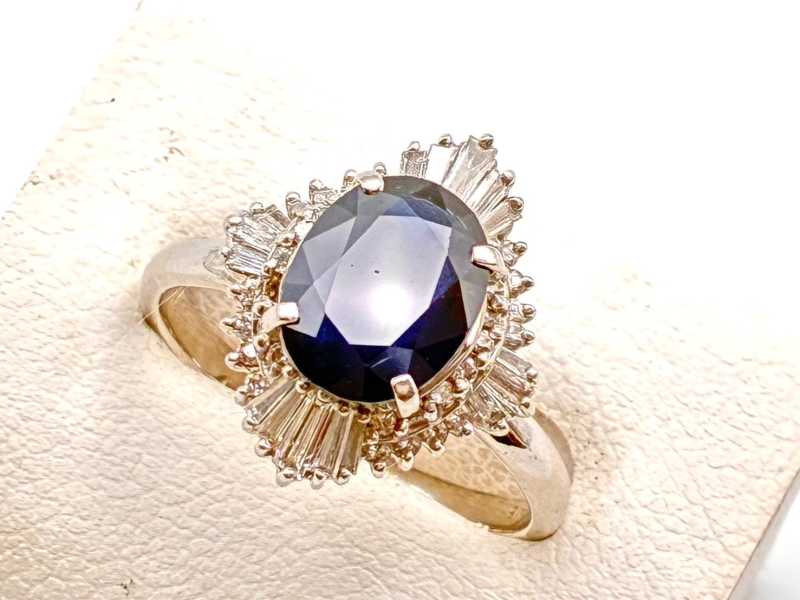 宝石買取 プラチナ台 サファイア ダイヤモンド デザインリング