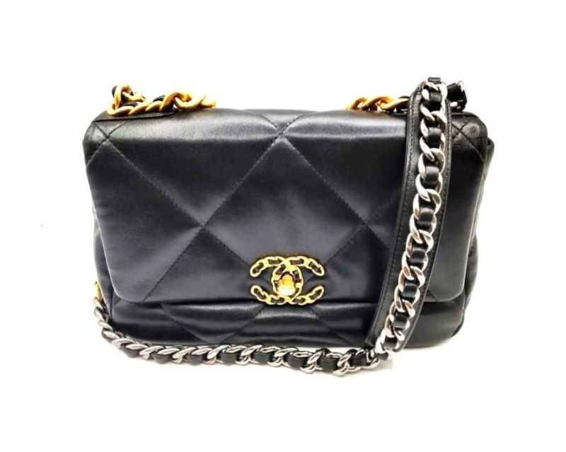 CHANEL シャネル シャネル19 2WAY チェーンショルダー ピンク ゴールド/シルバー金具 AS1161 レディース ラムスキン ハンドバッグ Aランク 中古 銀蔵