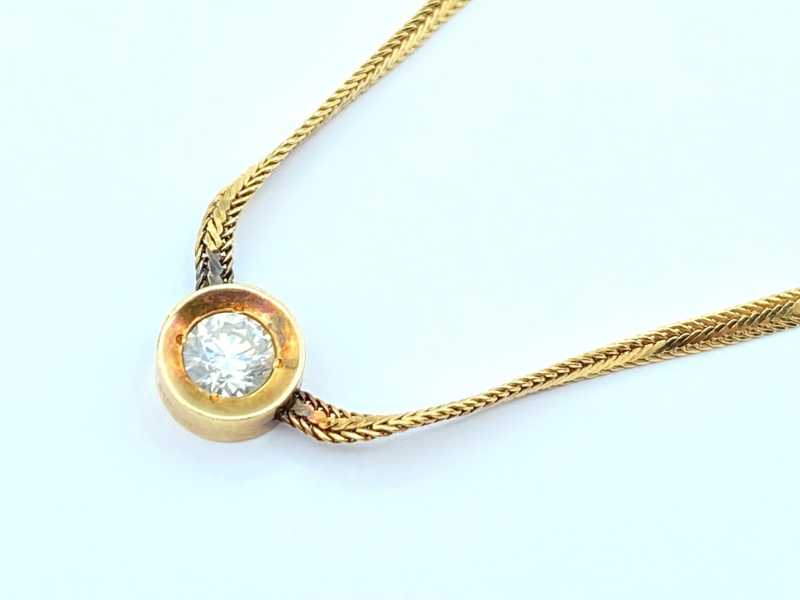 ダイヤモンド買取 K18イエローゴールド台 ラウンドブリリアントカットダイヤモンド 0.59ct ネックレス