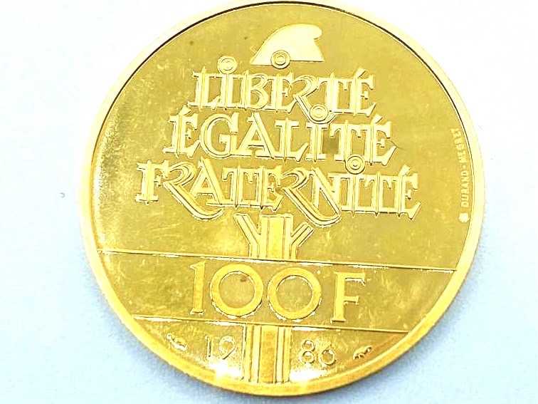 金買取 K22 フランス 100フラン 1986年 記念プルーフ金貨 17.0g