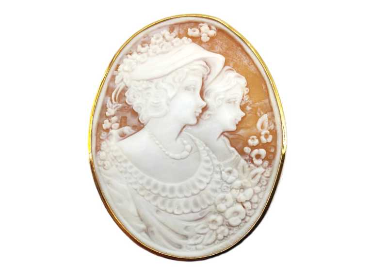 宝石買取 K18 シェルカメオ ブローチ