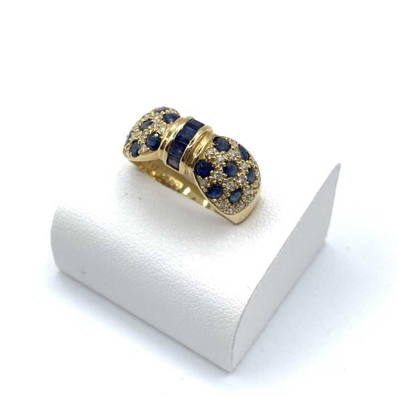 金買取 リングK18 サファイア ダイヤモンド