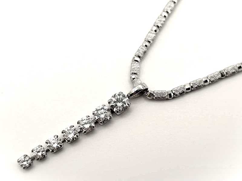 ダイヤモンド買取 K18 WG ラインペンダント 1.0ct