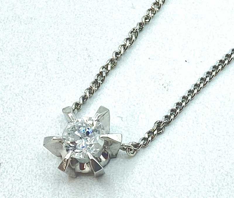 ダイヤモンド買取 PT850 ソリティア デザイン ネックレス 0.40ct