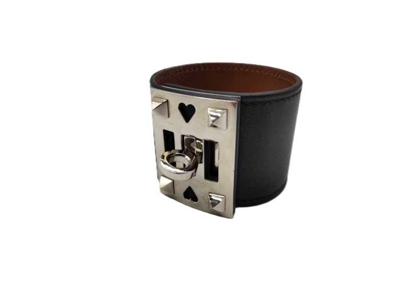 エルメス買取 アス・ドゥ・クール バングル レザー ブラック