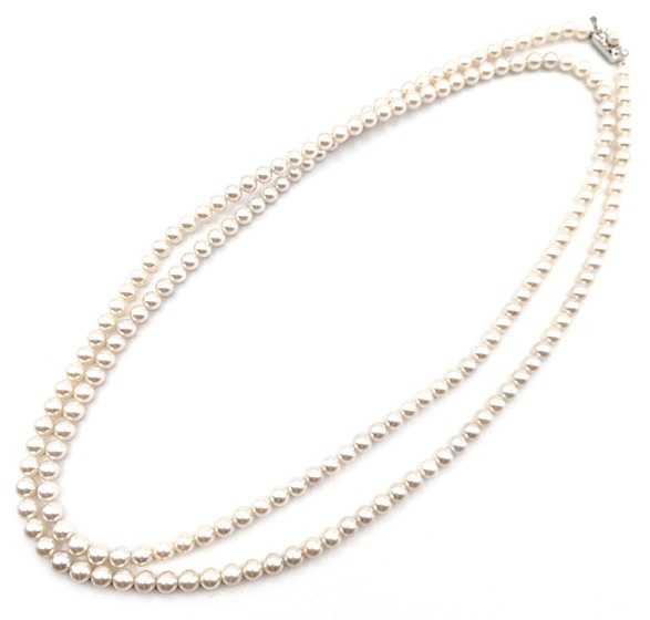 宝石買取　ロングパールネックレス　SV