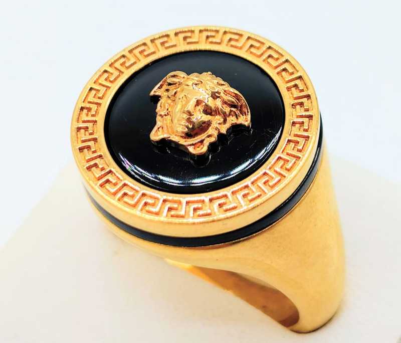 ヴェルサーチ買取 エナメル メデューサ リング GP 17号