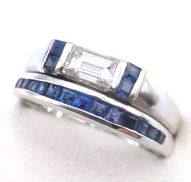 宝石買取 K18WGサファイアダイヤモンドリング