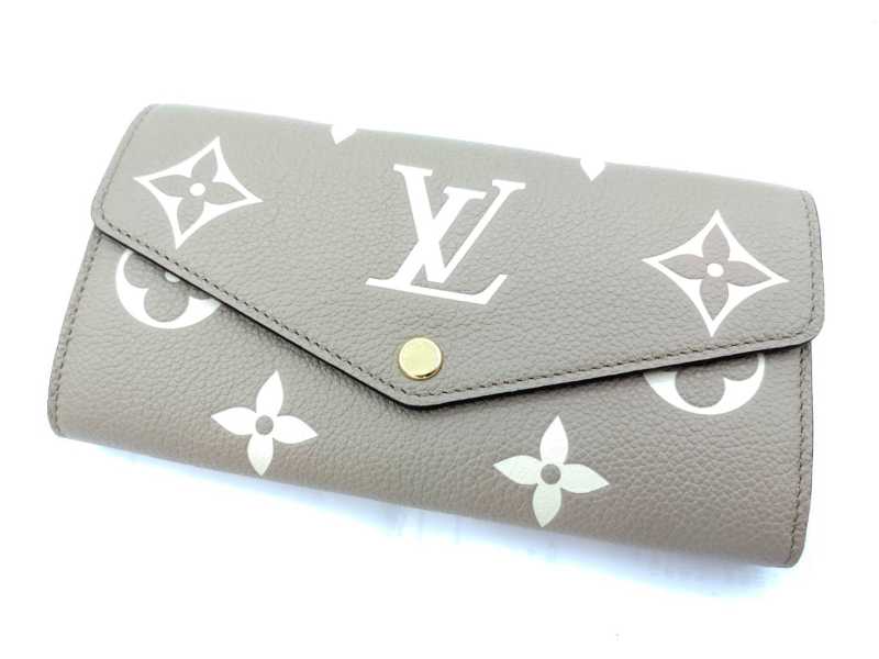 ルイヴィトン買取 新品 ポルトフォイユ サラ アンプラント バイカラー トゥルトレール クレーム M81049