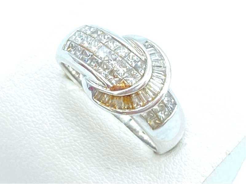 ダイヤモンド買取 K18ホワイトゴールド台 ダイヤモンド 1.35ct デザインリング