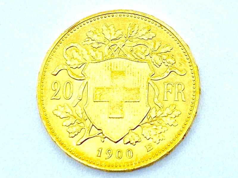 金買取 K21.6 スイス ブレネリ 20フラン 金貨 6.4g