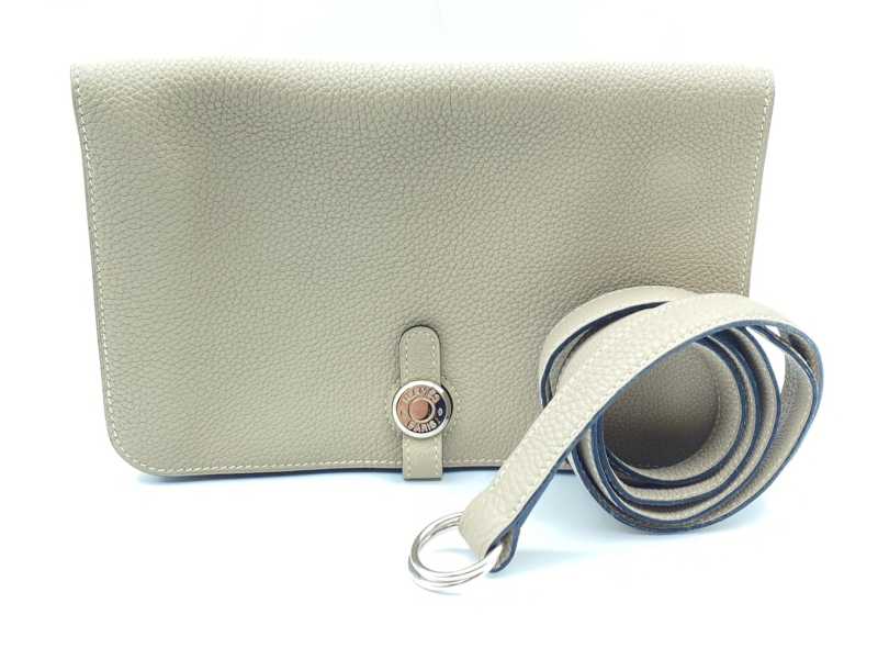 エルメス買取 ドゴンポッシュ トゴ トゥルティエールグレー □F刻