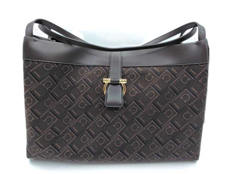 フェラガモ買取 トートバッグ モノグラム ブラウン