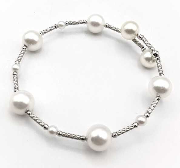 宝石買取 K18WGパールワイヤーブレスレット