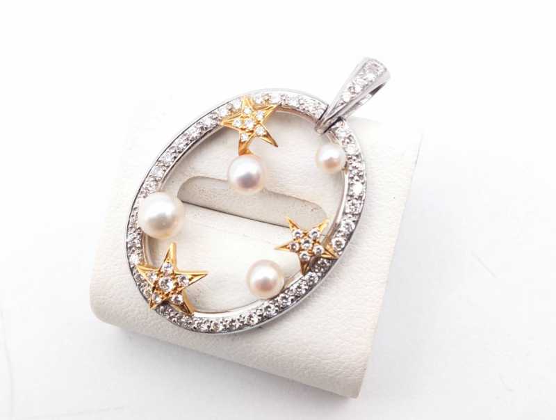 K18WGトップ 買取 パール ダイヤ