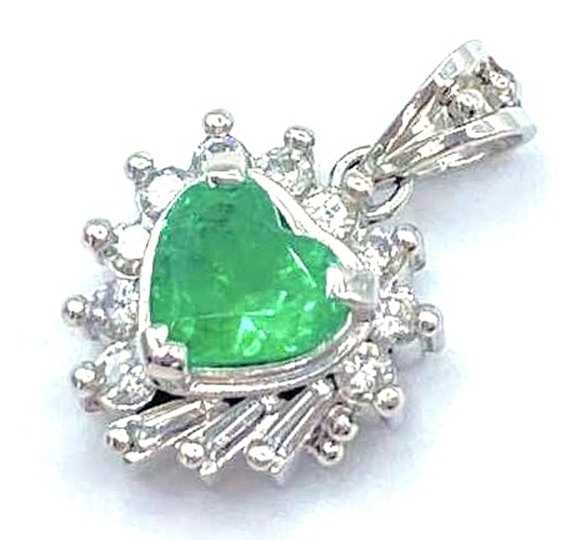 宝石買取 プラチナ台 エメラルド 1.05ct ダイヤモンド 0.50ct ペンダント トップ