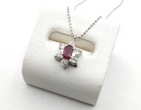 宝石買取 ネックレス ルビー K18WG