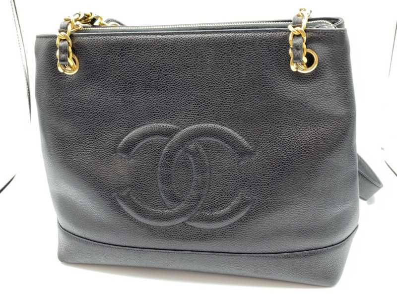 シャネル買取 ココマーク チェーントートバッグ キャビア 2番台