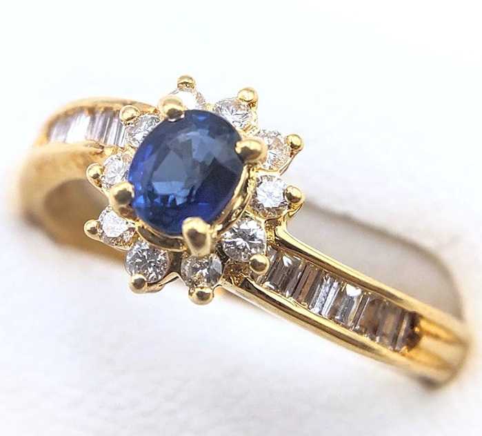 宝石買取 K18サファイアダイヤモンドリング
