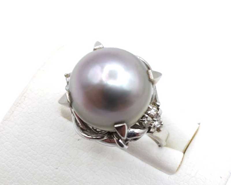 宝石買取 プラチナ900 ブラックパール リング