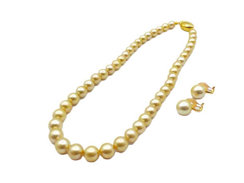 宝石買取 ゴールデンパールネックレス イヤリング付