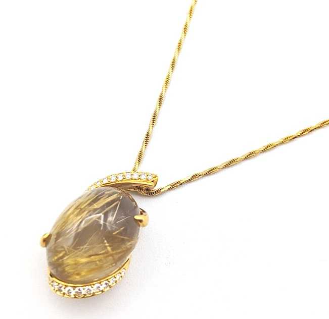 宝石買取 ルチルクォーツダイヤモンドネックレス