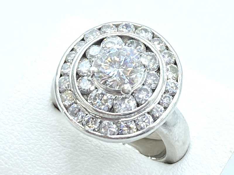 ダイヤモンド買取  プラチナ台 ダイヤモンド 1.004ct 1.857ct デザインリング