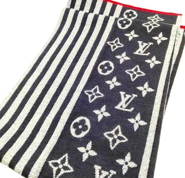 ルイヴィトン買取　エシャルプモノグラムストライプス　M76025