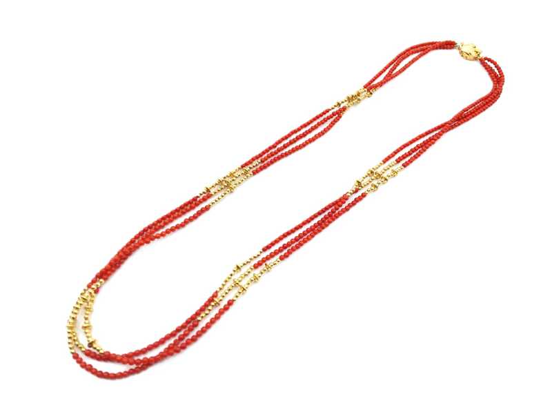 宝石買取 珊瑚 三連 ネックレス