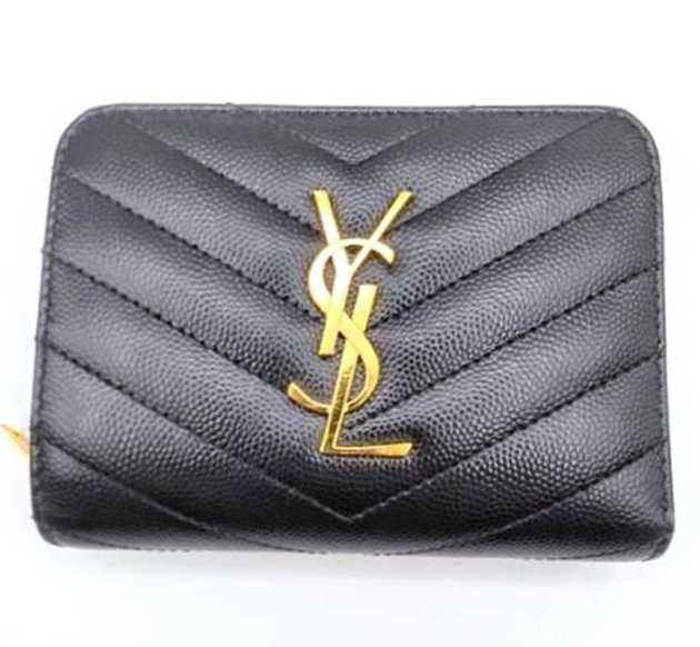 サンローラン買取　二つ折り財布　Vステッチ