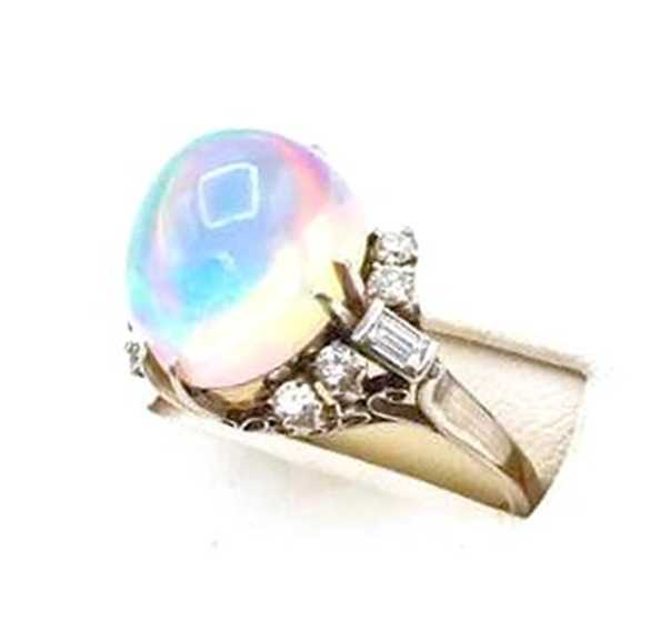 宝石買取 ウォーターオパールダイヤモンドリング プラチナ